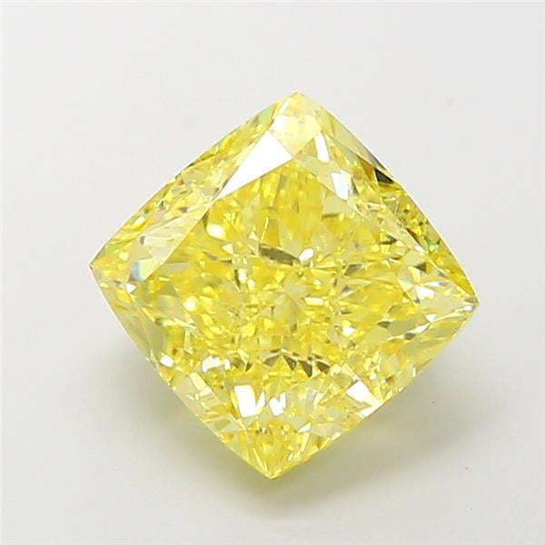 4.03 Ct. Fancy Intense Yellow Cushion Lab Grown Diamond