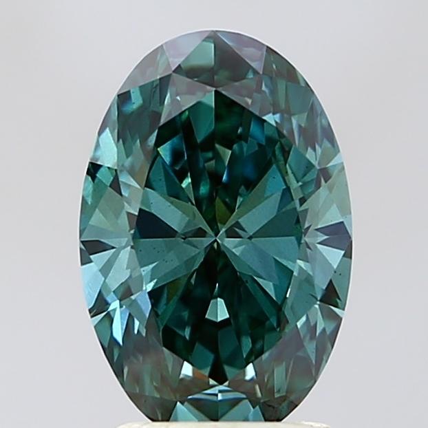 2.08 Ct. Fancy Vivid Green Oval Lab Grown Diamond
