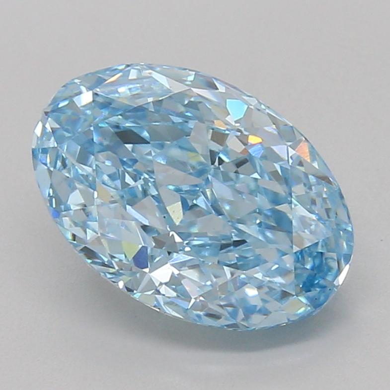 4.02 Ct. Fancy Vivid Blue Oval Lab Grown Diamond