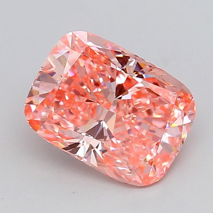 2.09 Ct. Fancy Vivid  Pink Cushion Lab Grown Diamond