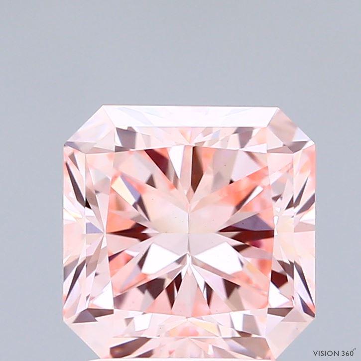 2.61 Ct. Fancy Vivid  Pink Radiant Lab Grown Diamond