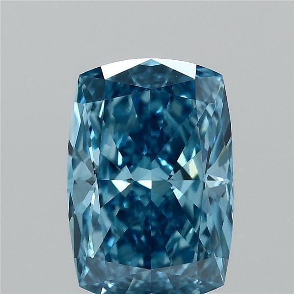 1.06 Ct. Fancy Vivid  Blue Cushion Lab Grown Diamond