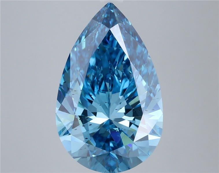 6.08 Ct. Fancy Vivid Blue Pear Lab Grown Diamond