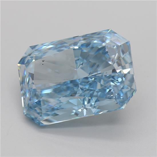 4.07 Ct. Fancy Intense Blue Radiant Lab Grown Diamond