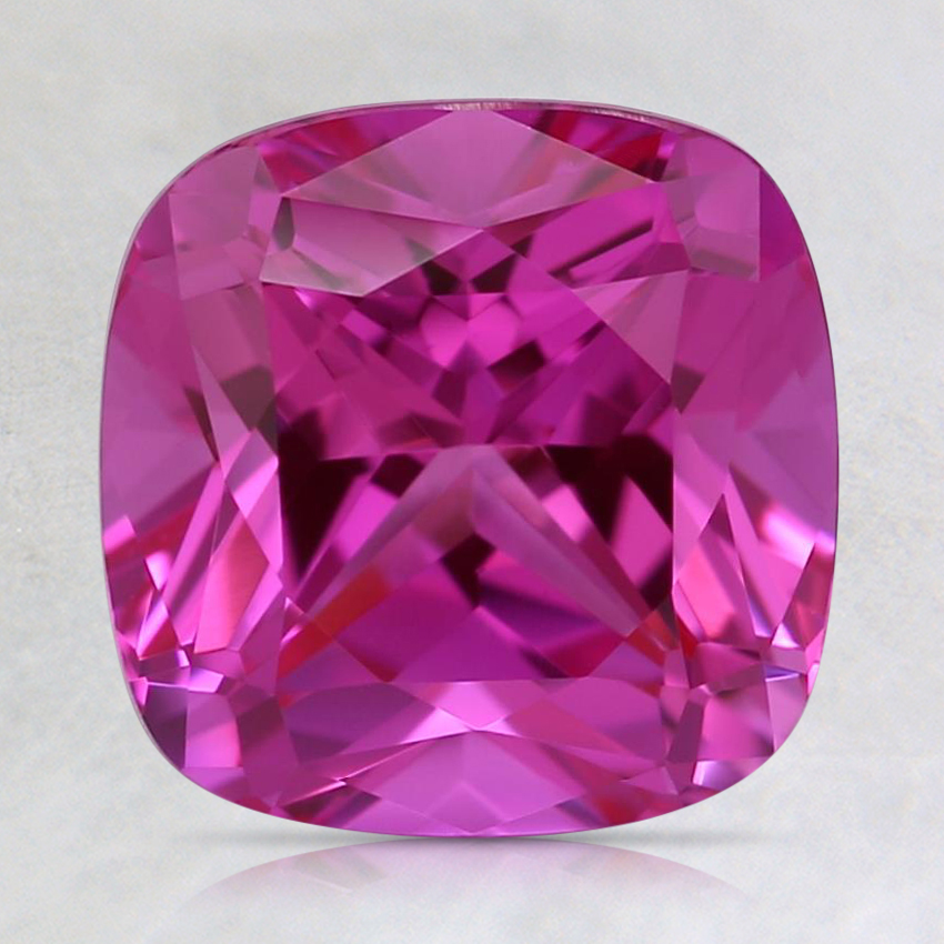 8mm Medium Pink Cushion Lab Grown Sapphire