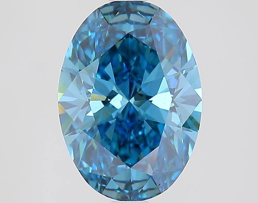 2.46 Ct. Fancy Vivid Blue Oval Lab Grown Diamond
