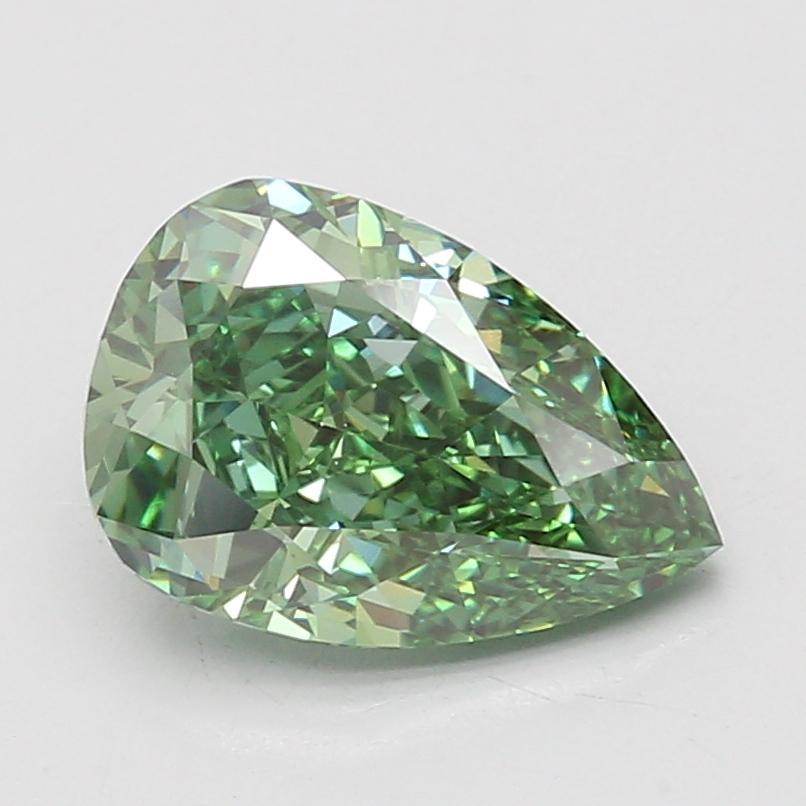 3.08 Ct. Fancy Vivid Green Pear Lab Grown Diamond
