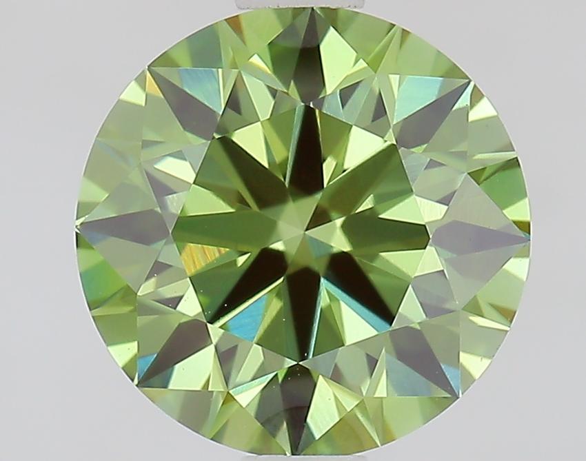 1.53 Ct. Fancy Vivid Green Round Lab Grown Diamond
