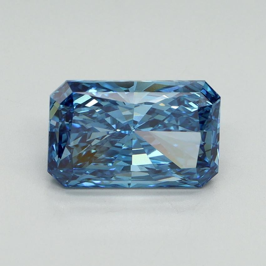 3.18 Ct. Fancy Vivid Blue Radiant Lab Grown Diamond