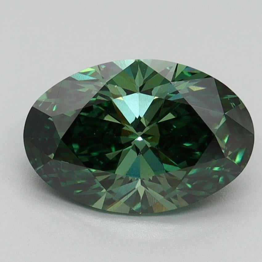 2.01 Ct. Fancy Vivid Pacific Green Oval Lab Grown Diamond