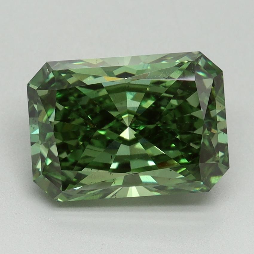 3.03 Ct. Fancy Vivid Green Radiant Lab Grown Diamond