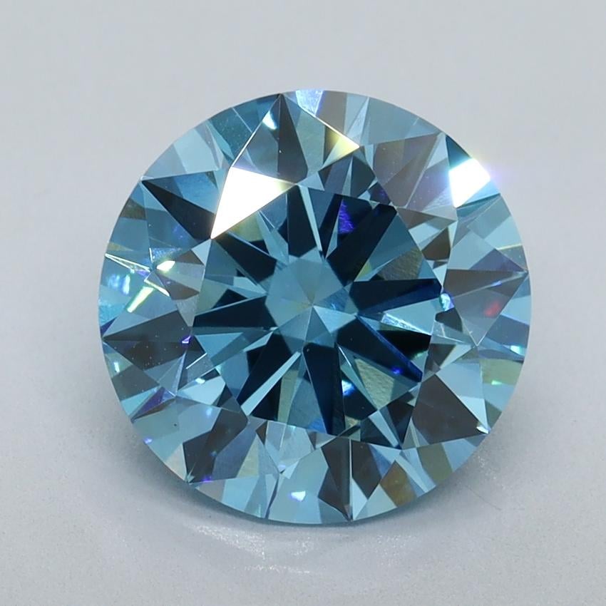 3.00 Ct. Fancy Vivid Blue Round Lab Grown Diamond