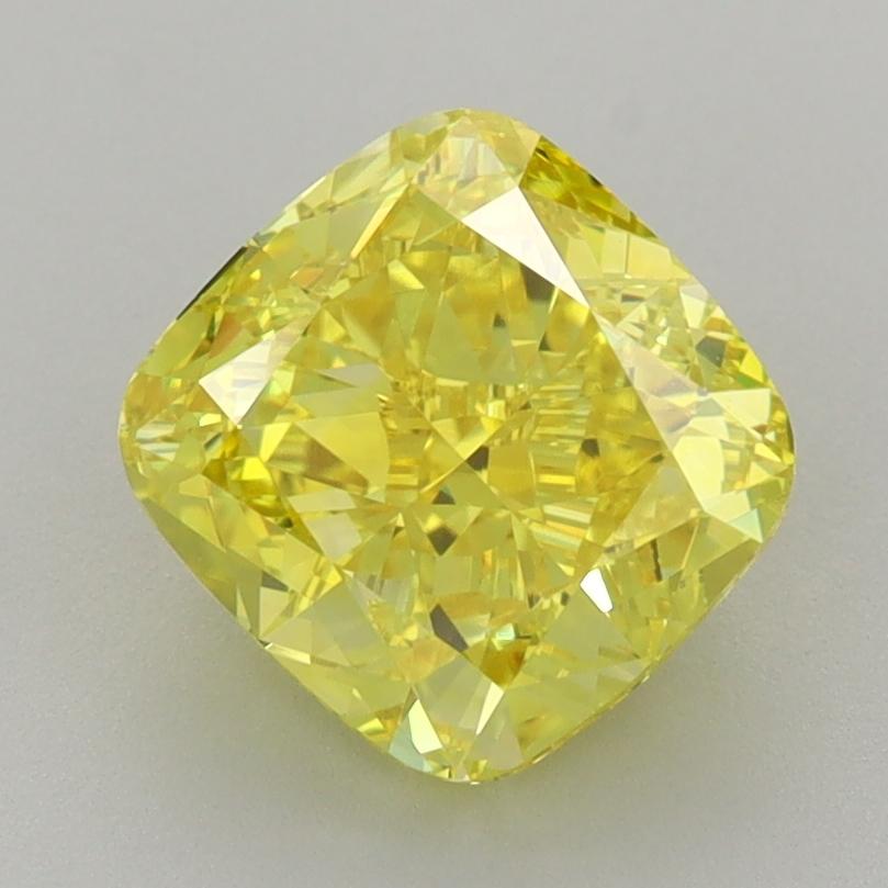 2.52 Ct. Fancy Vivid  Yellow Cushion Lab Grown Diamond