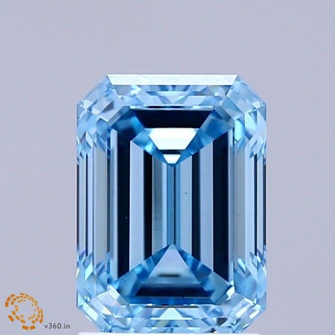 2.20 Ct. Fancy Vivid  Blue Emerald Lab Grown Diamond