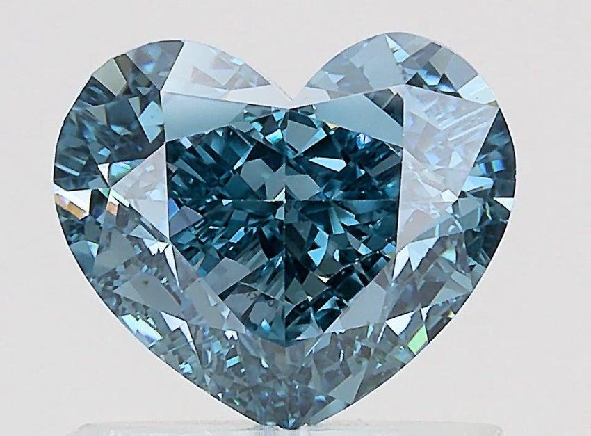 1.27 Ct. Fancy Vivid Blue Heart Lab Grown Diamond