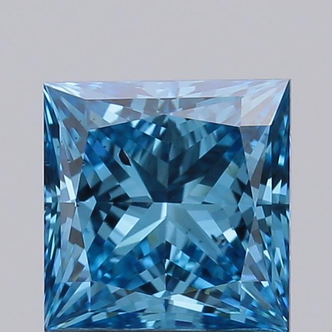 1.09 Ct. Fancy Vivid  Blue Princess Lab Grown Diamond