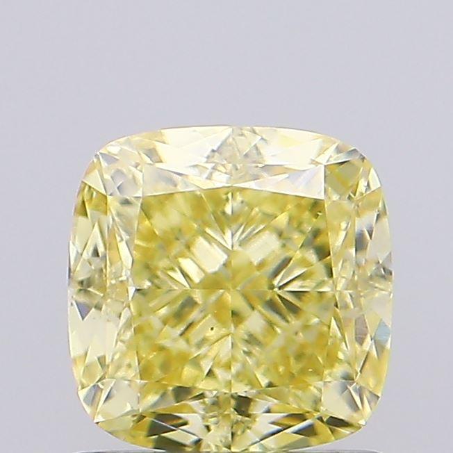 1.29 Ct. Fancy Intense  Yellow Cushion Lab Grown Diamond