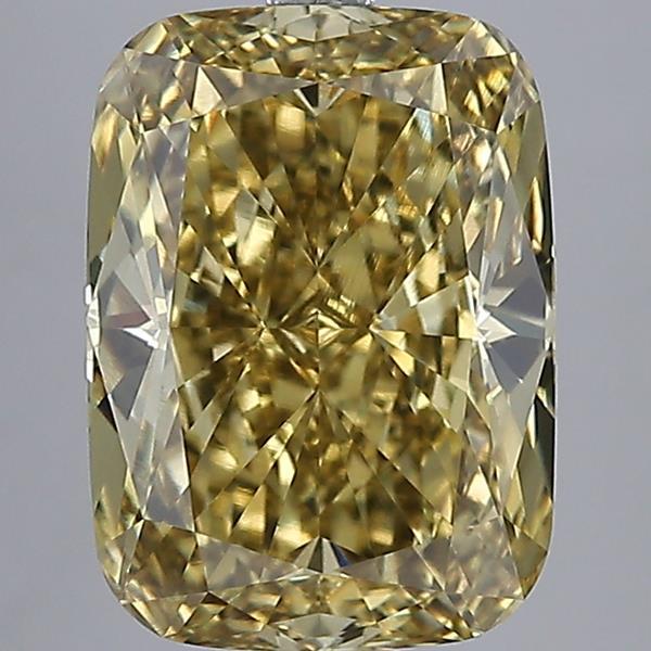 6.00 Ct. Fancy Intense  Yellow Cushion Lab Grown Diamond