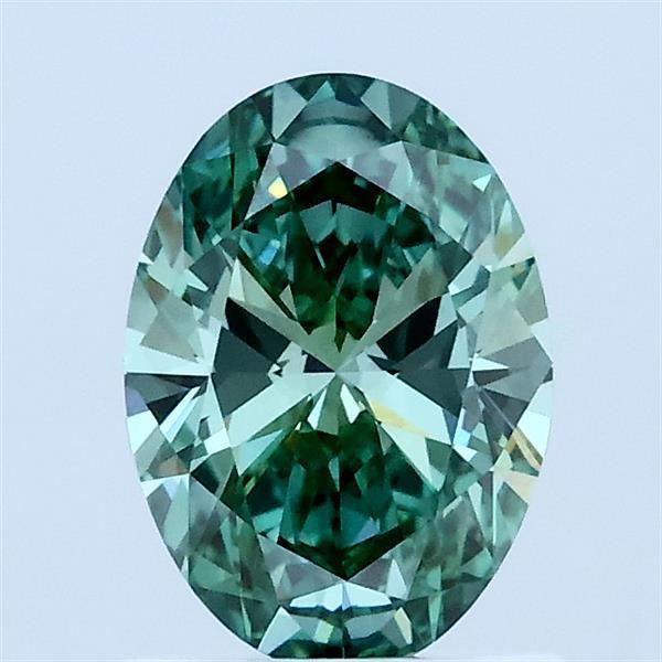 1.00 Ct. Fancy Vivid Green Oval Lab Grown Diamond