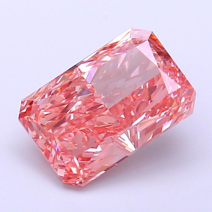 2.70 Ct. Fancy Vivid  Pink Radiant Lab Grown Diamond