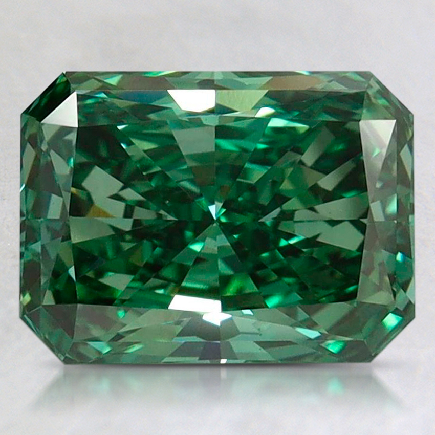 2.45 Ct. Fancy Vivid Pacific Green Radiant Lab Grown Diamond, top view