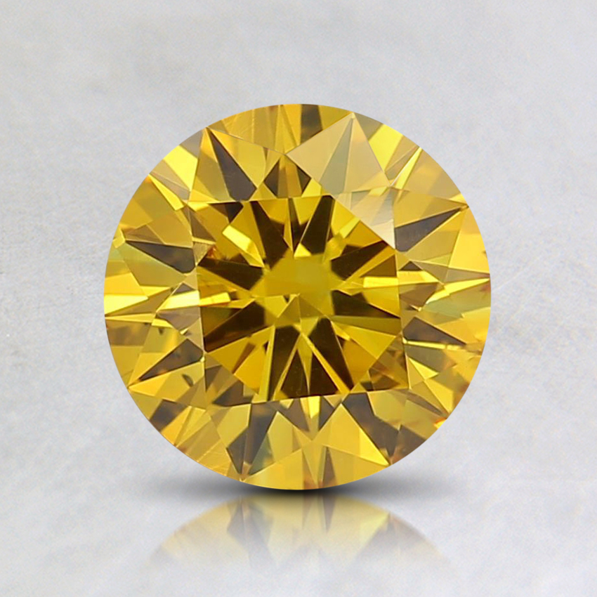 0.98 Ct. Fancy Deep Orangy Yellow Round Lab Grown Diamond