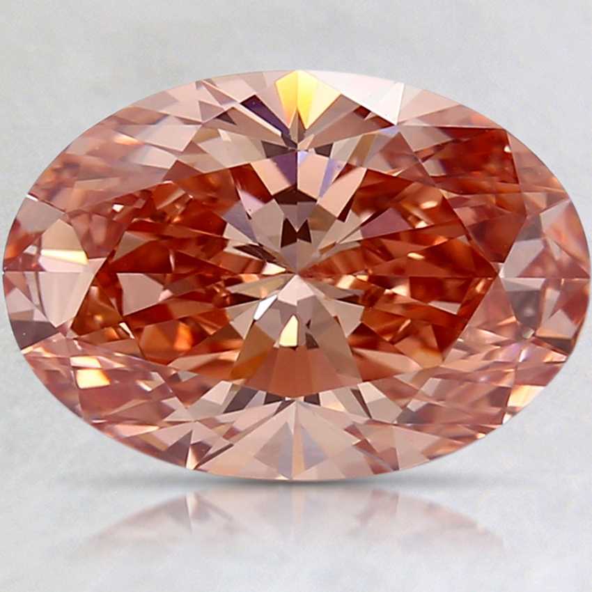 3.15 Ct. Fancy Vivid Pinkish Orange Oval Lab Created Diamond