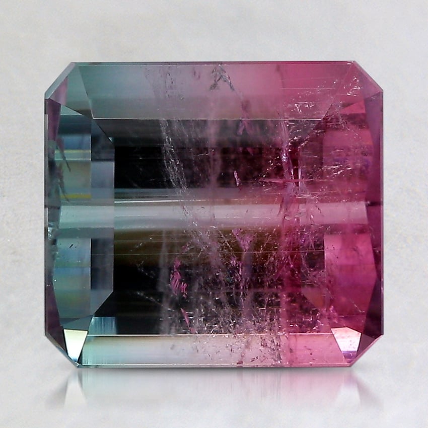 12.1x10.9mm Unheated Bi-Color Emerald Tourmaline