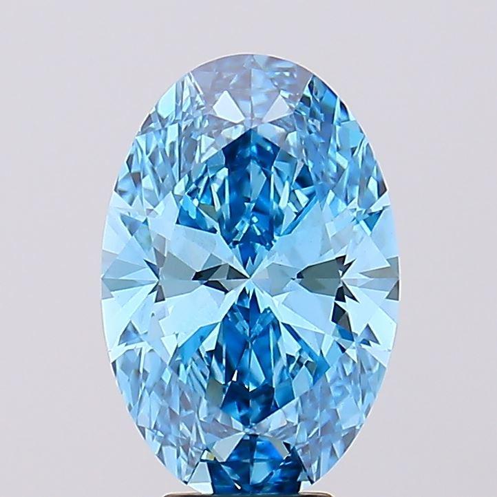 4.69 Ct. Fancy Vivid Blue Oval Lab Grown Diamond