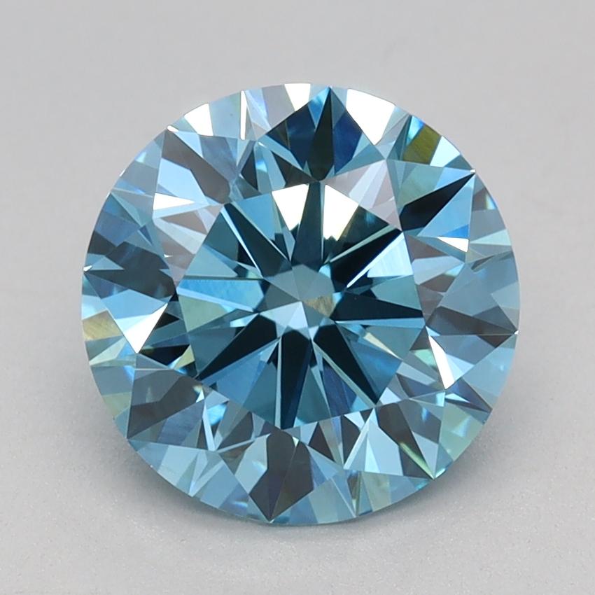 1.66 Ct. Fancy Vivid Blue Round Lab Grown Diamond