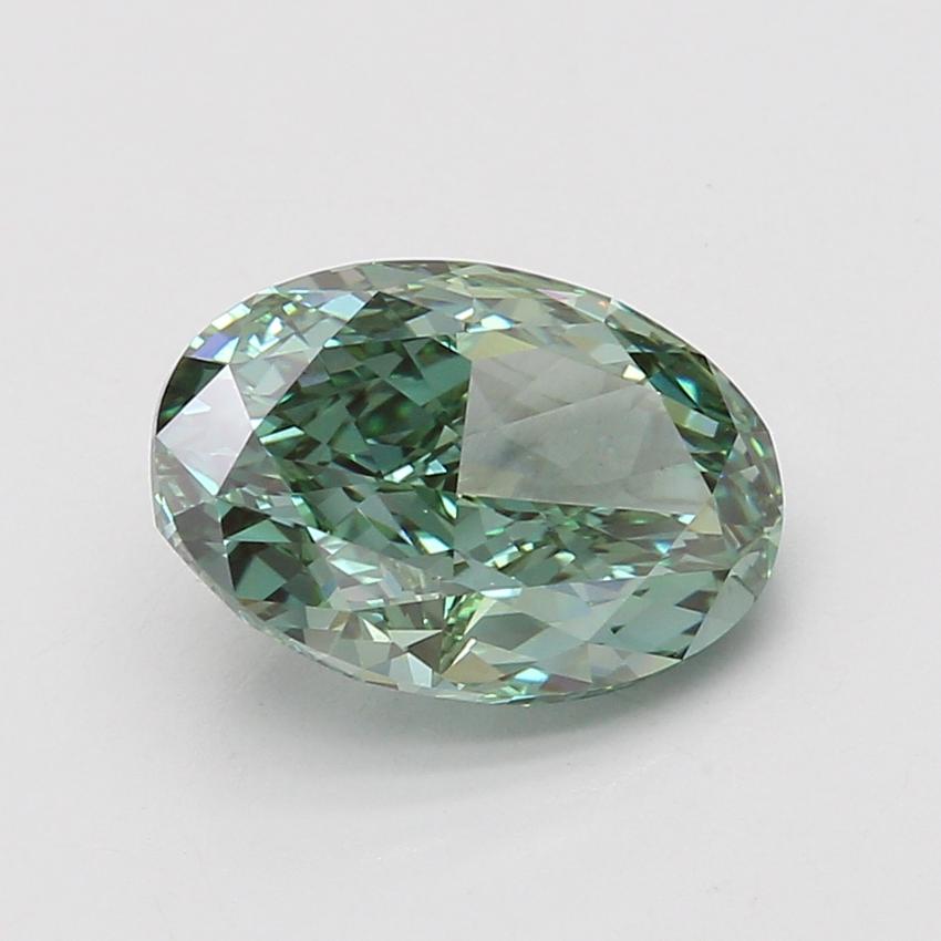 4.02 Ct. Fancy Vivid Green Oval Lab Grown Diamond