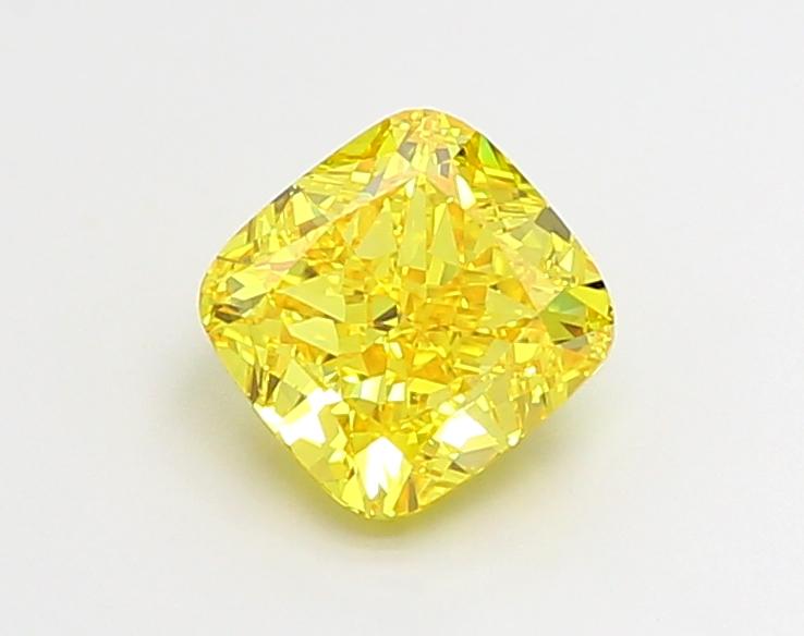 2.00 Ct. Fancy Vivid  Yellow Cushion Lab Grown Diamond
