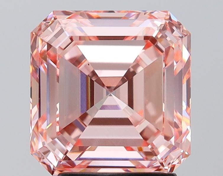 3.01 Ct. Fancy Intense Pink Asscher Lab Grown Diamond