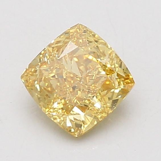 1.09 Ct. Fancy Vivid Yellow Cushion Lab Grown Diamond