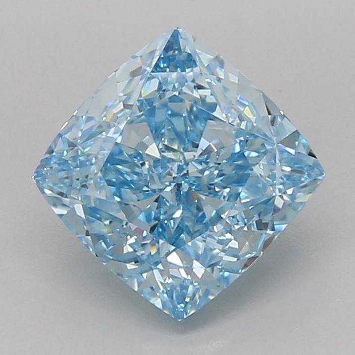 3.10 Ct. Fancy Vivid Blue Cushion Lab Grown Diamond