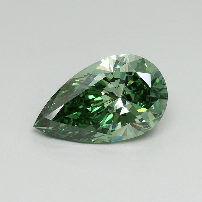 2.14 Ct. Fancy Vivid Pacific Green Pear Lab Grown Diamond