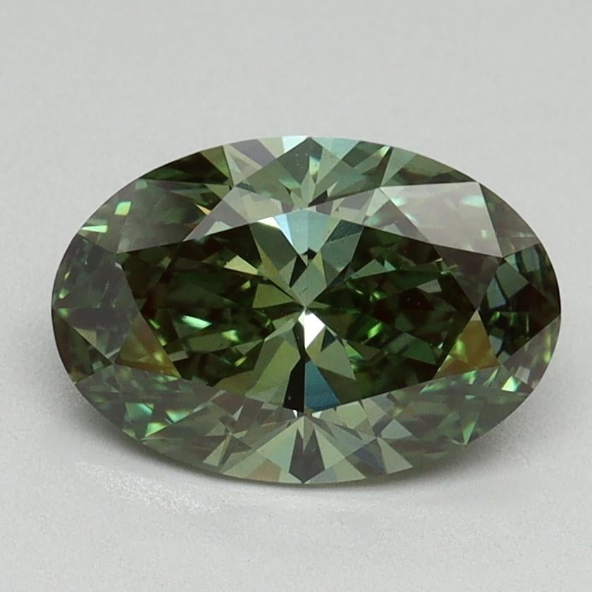 1.55 Ct. Fancy Vivid Pacific Green Oval Lab Grown Diamond