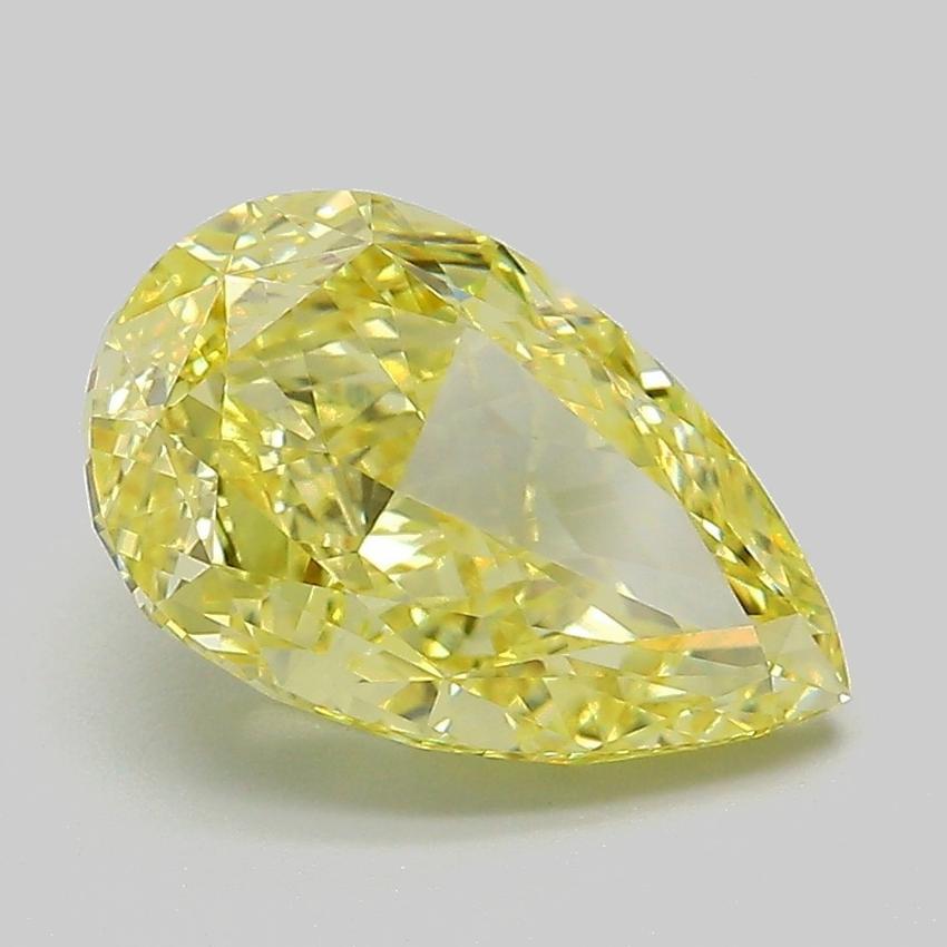3.10 Ct. Fancy Vivid Yellow Pear Lab Grown Diamond