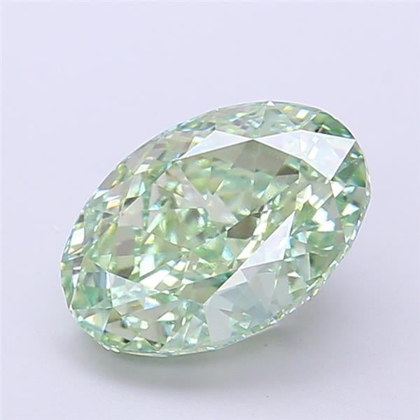 2.52 Ct. Fancy Vivid  Green Oval Lab Grown Diamond