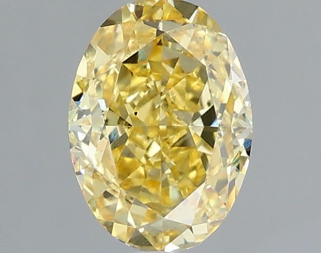 1.10 Ct. Fancy Vivid Yellow Oval Lab Grown Diamond