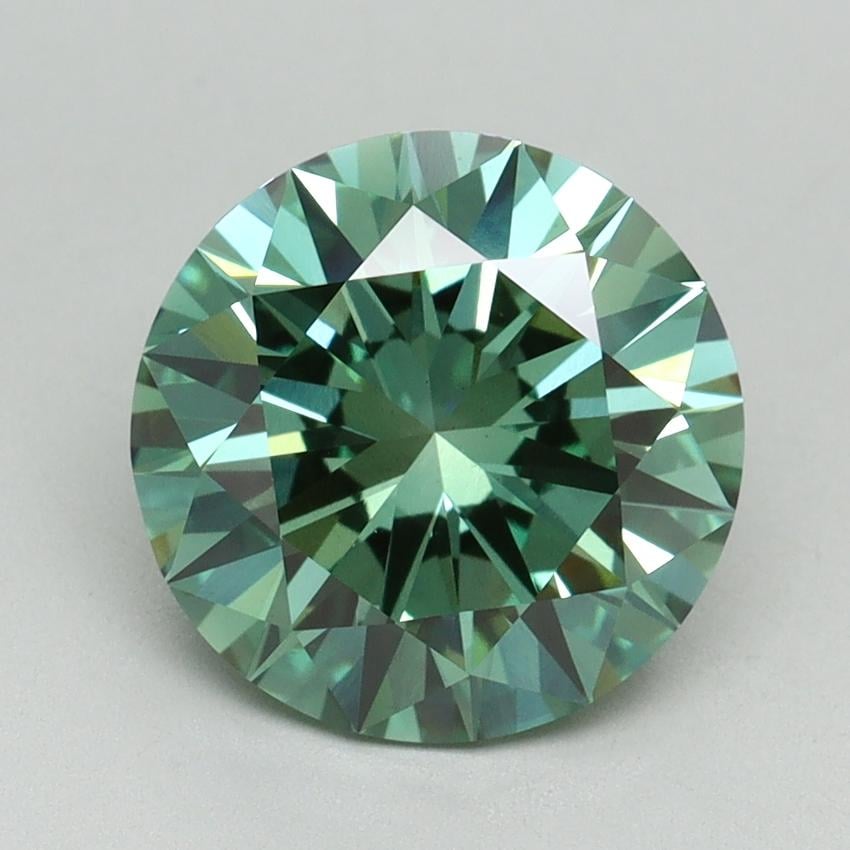 3.03 Ct. Fancy Vivid Green Round Lab Grown Diamond