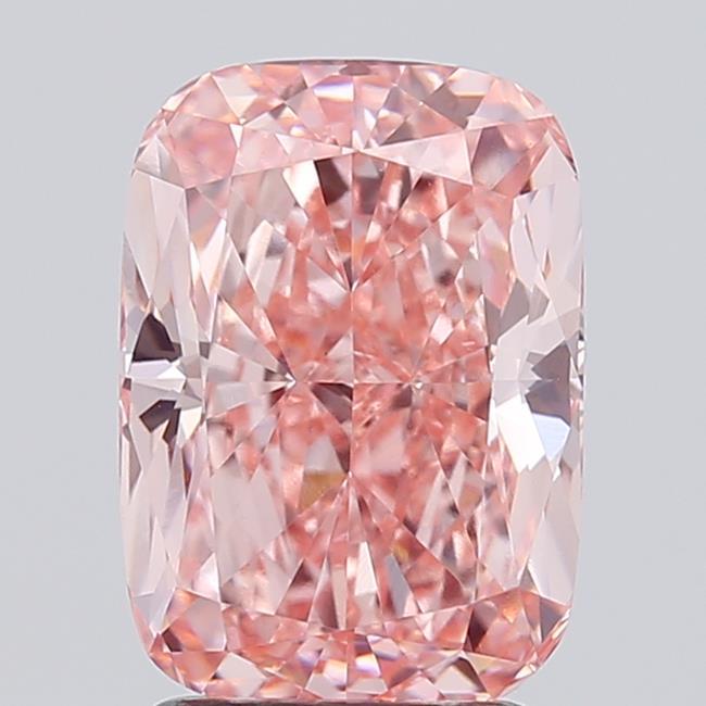 3.01 Ct. Fancy Vivid  Pink Cushion Lab Grown Diamond