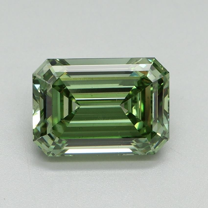 3.17 Ct. Fancy Vivid Pacific Green Emerald Lab Grown Diamond