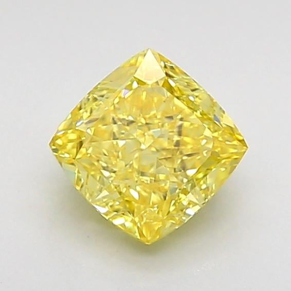 1.01 Ct. Fancy Vivid  Yellow Cushion Lab Grown Diamond