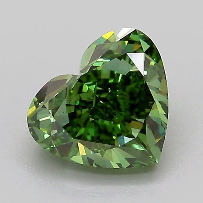 1.50 Ct. Fancy Vivid Green Heart Lab Grown Diamond