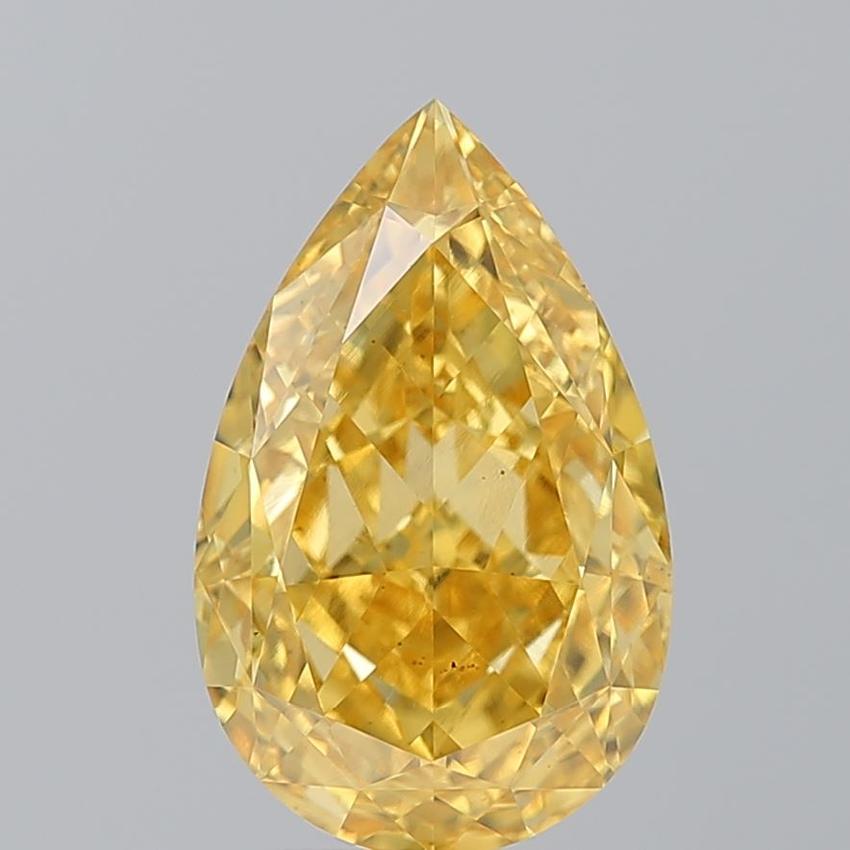 3.24 Ct. Fancy Vivid Yellow Pear Lab Grown Diamond
