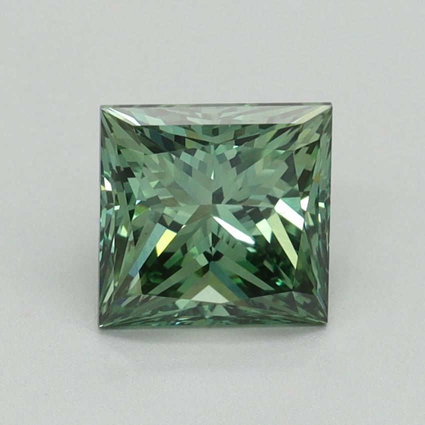 1.56 Ct. Fancy Vivid Green Princess Lab Grown Diamond