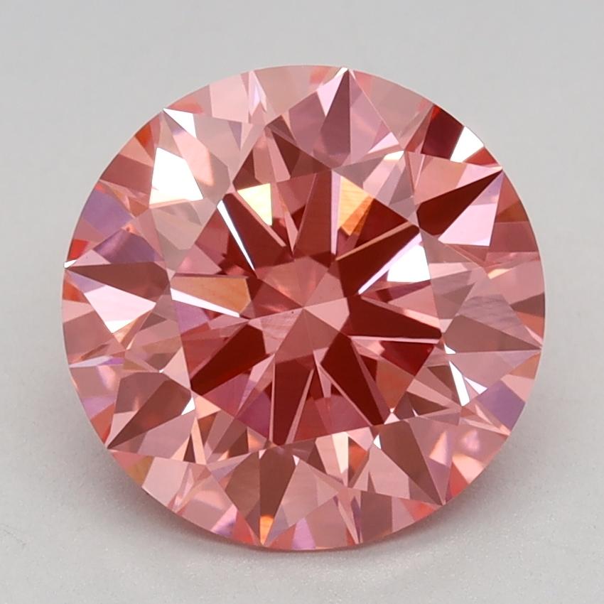 2.10 Ct. Fancy Vivid Pink Round Lab Grown Diamond