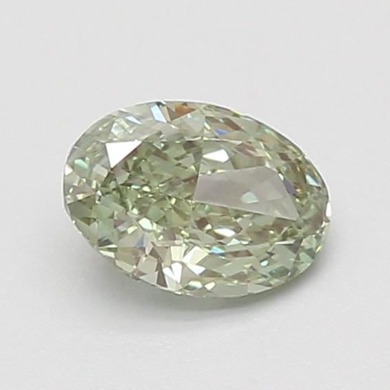 0.76 Ct. Fancy Vivid Green Oval Lab Grown Diamond