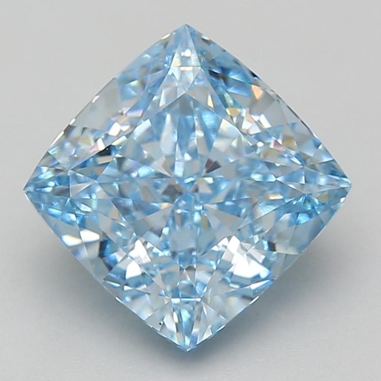 4.10 Ct. Fancy Vivid Blue Cushion Lab Grown Diamond